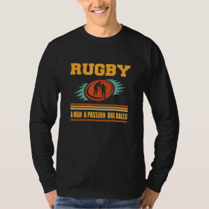 Camiseta Jogador De Rugby Do Mens A Man A Paixão Big Balls