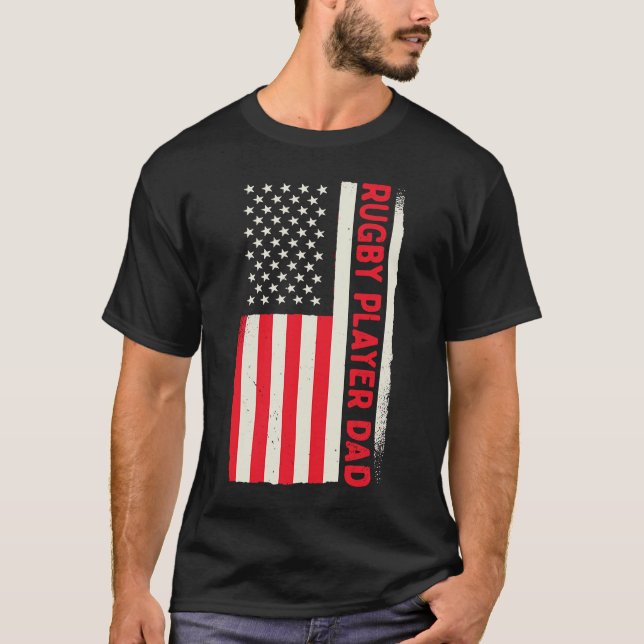 Camiseta Jogador de Rugby do treinador americano patriótico (Frente)