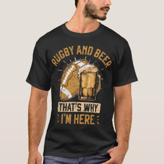 Camiseta Jogador de Rugby e Beer Team Engraçado