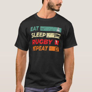Camiseta Jogador De Rugby Esportivo Coma Sleep Rugby Repita