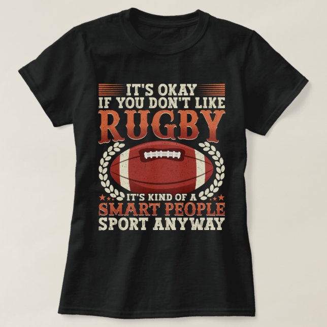 Camiseta Jogador De Rugby Meio Que Uma Pessoas Inteligente  (Frente do Design)