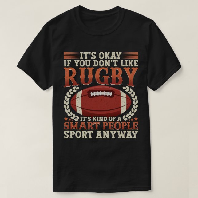 Camiseta Jogador De Rugby Meio Que Uma Pessoas Inteligente  (Frente do Design)