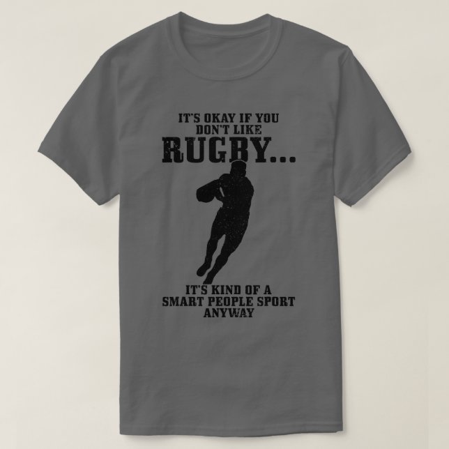 Camiseta Jogador de Rugby Smart Pessoas Sport Engraçado (Frente do Design)