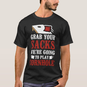 Camiseta Jogador de Saco do Cornhole Team Pun Agarre Seu
