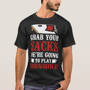 Camiseta Jogador de Saco do Cornhole Team Pun Agarre Seu