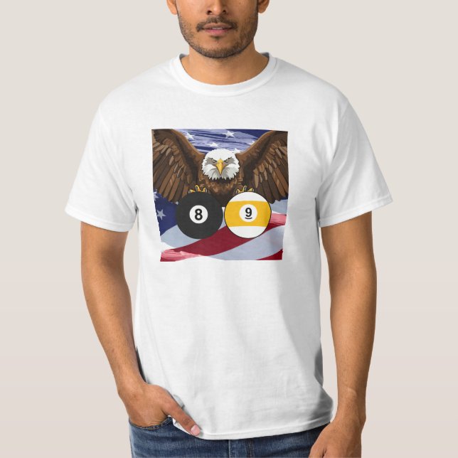 Camiseta Jogador de Sinuca 8 Bolas 9 Bolas Patriótico (Frente)