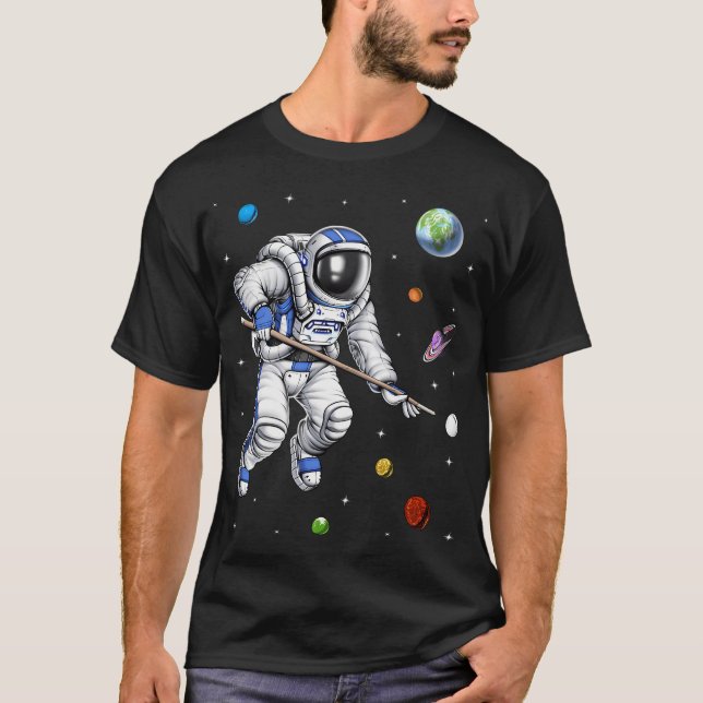 Camiseta Jogador de Sinuca Astronauta (Frente)