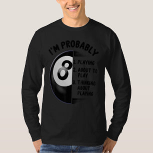 Camiseta Jogador de Sinuca de Bola 8 Bilhar