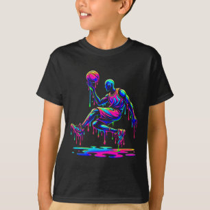 Camiseta Jogador de Sketll pula sorvete derretendo líquido