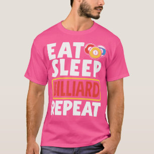 Camiseta Jogador de Snooker Piscina Comer Dormir Bilhar Rep