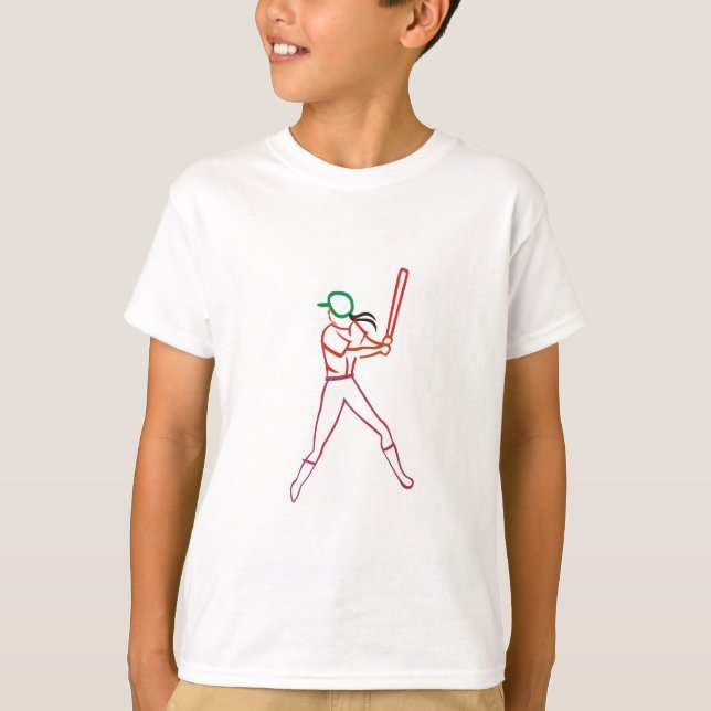 Camiseta Jogador de softball (Frente)