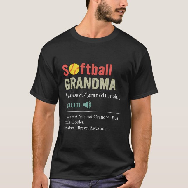 Camiseta Jogador de Softball Esporte Engraçado Softball Vov (Frente)