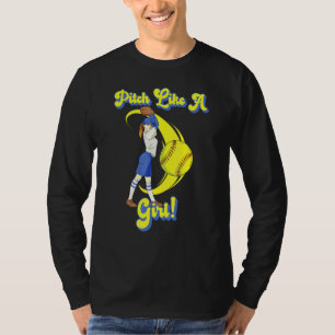 Camiseta Jogador De Softball Para Meninas Lança Como Uma Mu