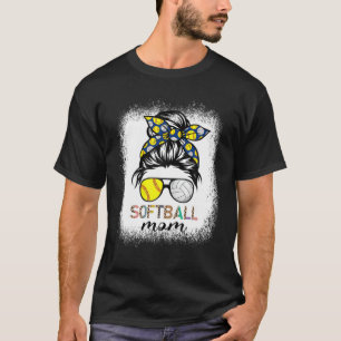 Camiseta Jogador de Softball Sangrento Mãe Vida Leopardo Me