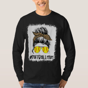 Camiseta Jogador de Softball Sangrento Mãe Vida Leopardo Me