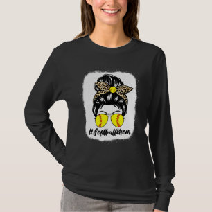Camiseta Jogador de Softball Sangrento Mãe Vida Leopardo Me