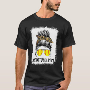 Camiseta Jogador de Softball Sangrento Mãe Vida Leopardo Me