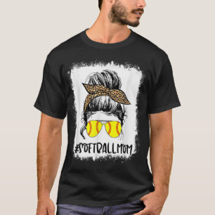 Camiseta Jogador de Softball Sangrento Mãe Vida Leopardo Me