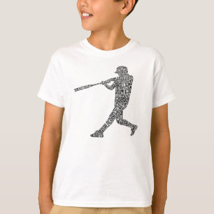 Camiseta Jogador de softball tipográfico do basebol
