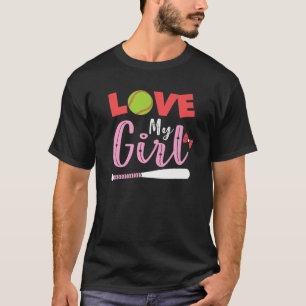 Camiseta Jogador De Softbol Mãe Bonita Ama Minha Garota Bo