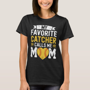Camiseta Jogador de Softbol, Meu Receptor Favorito Chama