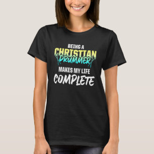 Camiseta Jogador de Tambor de Culto da Igreja Drummer Crist