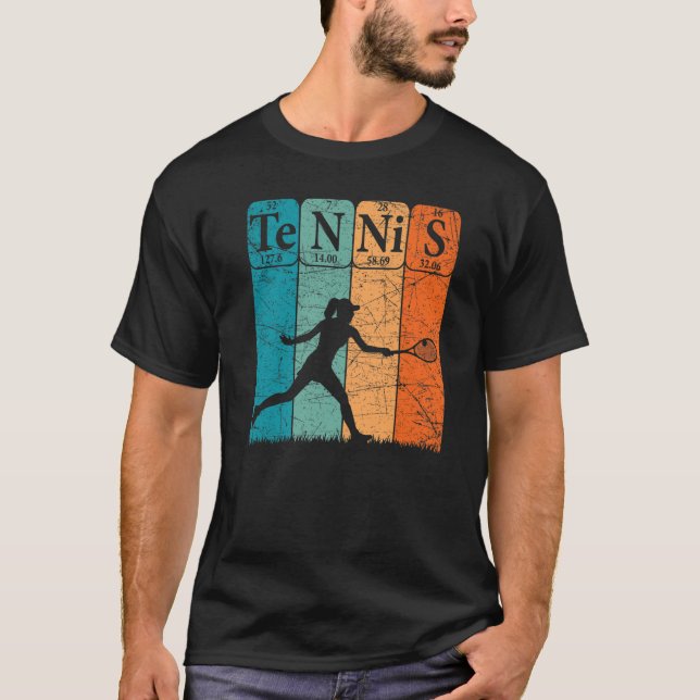 Camiseta Jogador de Tênis de Elementos de Mesa Periódicos t (Frente)
