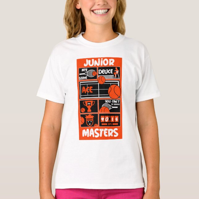 Camiseta Jogador de Tênis de Meninos Júnior (Frente)