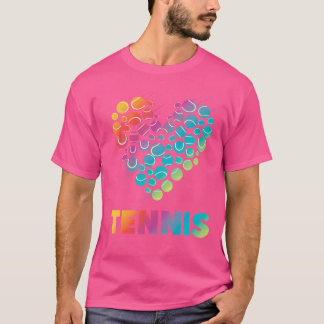 Camiseta Jogador de Tênis engraçadinho Racket Coração Tênis