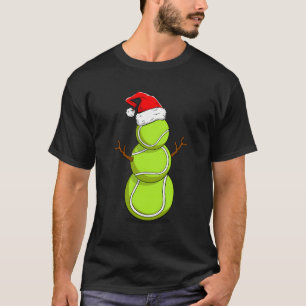 Camiseta Jogador de Tênis engraçado Snowman Presente de Nat
