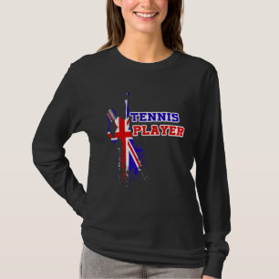 Camiseta Jogador de Ténis Reino Unido Quadra Raquete Partid