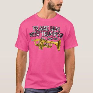 Camiseta Jogador de Trompete Cristão Elogia-O Com Trompetes