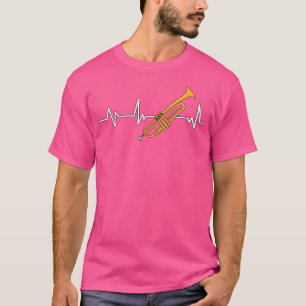 Camiseta Jogador de Trompete Pulsação Ekg Presente Trompete