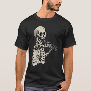 Camiseta Jogador de Trompete Retro Skelpeter Trompeter Musi