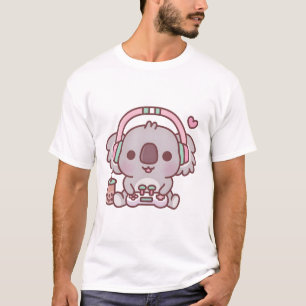 Camiseta Jogador De Urso De Koala, Cujo Con De Jogo E Fones