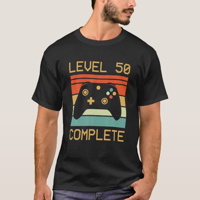Camiseta Jogador De Vídeo Completo Do Nível 50 - 50º Anive  (Frente)