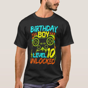 Camiseta Jogador de Vídeo Desbloqueado Birthday Boys Level 