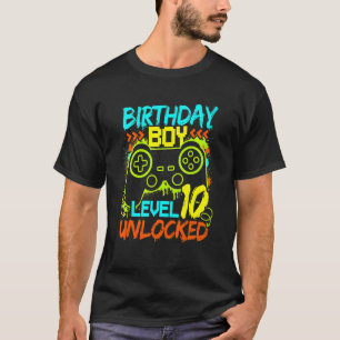 Camiseta Jogador de Vídeo Desbloqueado Birthday Boys Level