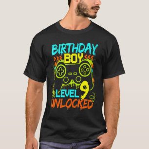 Camiseta Jogador de Vídeo Desbloqueado Birthday Boys Level