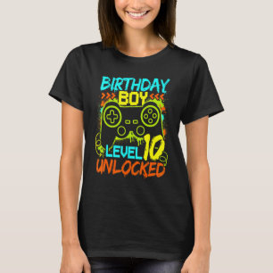 Camiseta Jogador de Vídeo Desbloqueado Birthday Boys Level