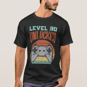 Camiseta Jogador de vídeo desbloqueado do nível 30
