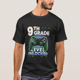Camiseta Jogador de vídeo desbloqueado no nível 9º aniversá