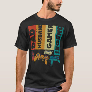Camiseta Jogador de vídeo do Pai de legenda do Pai Husband