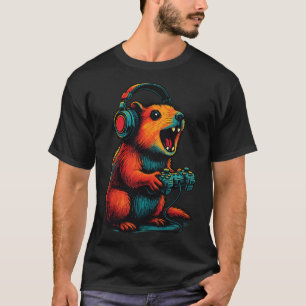 Camiseta Jogador de Vídeo Game Rock Hyrax Awawa Vídeo Games