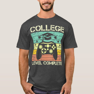 Camiseta Jogador de videogame completo no nível da faculdad