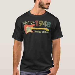 Camiseta Jogador de Violão 75º Aniversário Rock Lover 1948 
