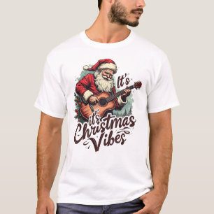 Camiseta Jogador de Violão de Papais noeis de Natal - Rocki