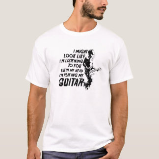 Camiseta Jogador de Violão na minha cabeça Estou tocando me