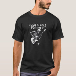 Camiseta Jogador de Violão Rock and Roll Forever Skeleton
