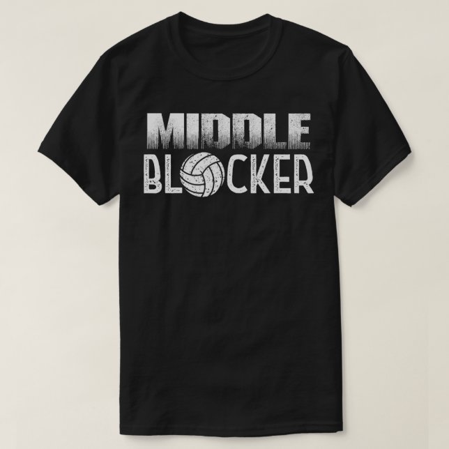 Camiseta Jogador de vôlei no meio do batedor ou bloqueador  (Frente do Design)